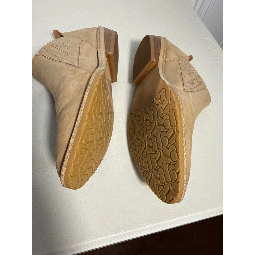 Gentle Souls Kenneth Cole Tan Leather Pointed Toe Ankle Boots Womens 8.5M
